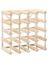 buteliu lentyna - Butelių lentyna VLX Solid Pinewood Wine Rack For 20 Bottles, šviesiai ruda, 415 mm x 225 mm x 415 mm - 2 nuotrauka