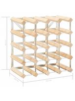 buteliu lentyna - Butelių lentyna VLX Solid Pinewood Wine Rack For 20 Bottles, šviesiai ruda, 415 mm x 225 mm x 415 mm - 5 nuotrauka