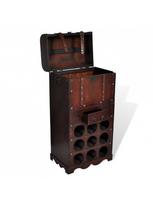 vyno lentynos - Butelių lentyna VLX Wooden Wine Rack For 9 Bottles, raudona, 400 mm x 270 mm x 790 mm - 3 nuotrauka