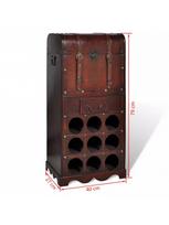 vyno lentynos - Butelių lentyna VLX Wooden Wine Rack For 9 Bottles, raudona, 400 mm x 270 mm x 790 mm - 4 nuotrauka