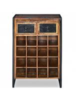 vyno lentynos - Butelių lentyna VLX Solid Reclaimed Wood Wine Rack 244831, ruda, 350 mm x 540 mm x 800 mm - 3 nuotrauka