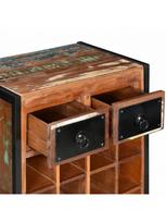 vyno lentynos - Butelių lentyna VLX Solid Reclaimed Wood Wine Rack 244831, ruda, 350 mm x 540 mm x 800 mm - 4 nuotrauka