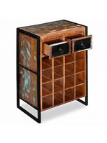 vyno lentynos - Butelių lentyna VLX Solid Reclaimed Wood Wine Rack 244831, ruda, 350 mm x 540 mm x 800 mm - 6 nuotrauka