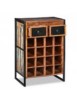 vyno lentynos - Butelių lentyna VLX Solid Reclaimed Wood Wine Rack 244831, ruda, 350 mm x 540 mm x 800 mm - 9 nuotrauka