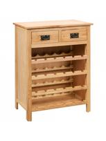 Butelių lentyna VLX Wine Solid Oak Wood, ruda, 720 mm x 320 mm x 900 mm