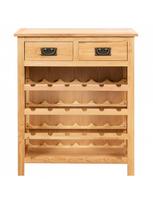 vyno lentynos - Butelių lentyna VLX Wine Solid Oak Wood, ruda, 720 mm x 320 mm x 900 mm - 2 nuotrauka
