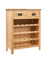 vyno lentynos - Butelių lentyna VLX Wine Solid Oak Wood, ruda, 720 mm x 320 mm x 900 mm - 4 nuotrauka