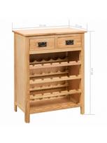 vyno lentynos - Butelių lentyna VLX Wine Solid Oak Wood, ruda, 720 mm x 320 mm x 900 mm - 6 nuotrauka
