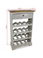 buteliu lentyna - Butelių lentyna VLX Wine Rack 244507, ruda/pilka, 550 mm x 230 mm x 850 mm - 3 nuotrauka