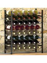 vyno lentynos - Butelių lentyna VLX Wine Rack 289563, juoda, 650 mm x 300 mm x 800 mm - 3 nuotrauka