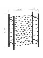 vyno lentynos - Butelių lentyna VLX Wine Rack 289563, juoda, 650 mm x 300 mm x 800 mm - 6 nuotrauka