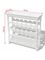 vyno lentynos - Butelių lentyna VLX Abreu, balta, 700 mm x 225 mm x 705 mm - 7 nuotrauka
