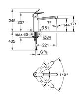 maisytuvas virtuvinis grohe - Grohe Eurosmart Cosmopolitan virtuvės maišytuvas - 4 nuotrauka