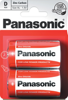 elementas d - Panasonic Zinc Carbon D 2pcs - 2 nuotrauka