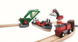 brio traukinys - Brio rinkinys su traukinio bėgiais Cargo harbour, 33061 - 1 nuotrauka