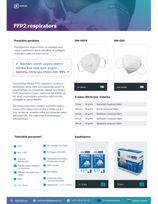 respiratorius ffp2 - DMC MASK FFP2, 2 vnt - 3 nuotrauka