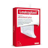 sterilus pleistras -  LEUKOPLAST LEUKOMED ADSORBENT PLUS, sterilus lipnus absorbuojantis pleistras, 5 x7,2 cm, 5 vnt. - 1 nuotrauka