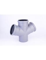 vidaus kanalizacijos vamzdziai 110 - Vidaus kanalizacijos keturšakis HTplus, Ø 110/110/110 mm, 67° - 1 nuotrauka