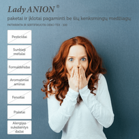 lady paketai -  LADY ANION, 155 mm, higieniniai įklotai su anijonų juostele, 48 vnt. - 2 nuotrauka