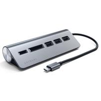 sd card usb c reader - Satechi USB-C Aluminum USB Hub & Card Reader - 1 nuotrauka