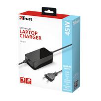 ac adapteris 100 240v - Trust Primo AC Laptop Charger 45W Black - 2 nuotrauka