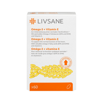 omega 3 ir vitaminas e - Livsane OMEGA-3 + Vitaminas E žuvų taukai N60 - 2 nuotrauka