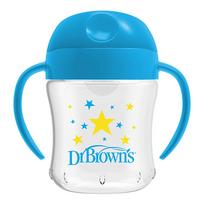 dr brown gertuve - Dr.Browns gertuvė minkštu snapeliu su rankenėlėm 180ml, mėlyna - 2 nuotrauka