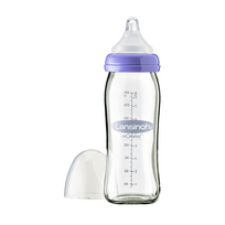 stikline gertuve -  LANSINOH stiklinis maitinimo buteliukas su žinduku, 240 ml - 1 nuotrauka