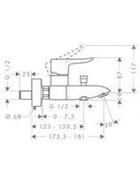 praustuves kriauklis - Hansgrohe maišytuvas voniai Metris 31480000 - 2 nuotrauka