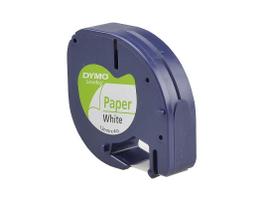 juostele dymo letratag - Dymo LetraTag Popierinė Juostelė 12mm x 4m juodas ant baltos - 1 nuotrauka