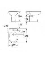 pakabinama bide - Grohe Bau Ceramic ant sienos kabinama bidė 39433000 - 2 nuotrauka