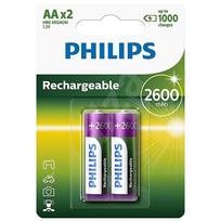 kraunami aa elementai - Įkraunami Elementai Philips AA“ 2600 mAh - 2 nuotrauka