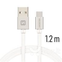 Swissten Textile USB To USB Type-C 3.1 Charge Cable 1.2m Silver