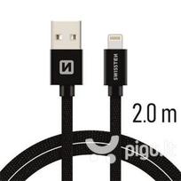 laidai 3a - Swissten "Textile Lighthing (MD818ZM/ A) 2M" Black - 2 nuotrauka
