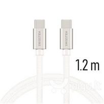 laidas usb c 2m - Swissten "Textile Quick Charge 3.0 USB-C 1.2M" Silver - 2 nuotrauka