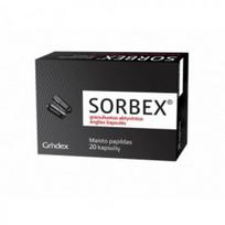 anglies granules - GRINDEX granuliuotos aktyvintos anglies kapsulės SORBEX, 20 kapsulių - 4 nuotrauka