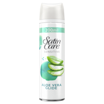 satin care - Gillette SatinCare Sensitive Shave Gel Aloe Vera skutimosi želė moterims 200 ml. - 3 nuotrauka