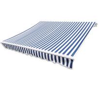 brezentas tentas - Tentas, uždanga nuo saulės, mėlynai baltas brezentas, 3 x 2,5 m - 1 nuotrauka