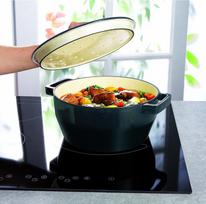 pyrex puodai - Pyrex SlowCook Round Cast Iron Casserole D28cm 6.3l Grey - 4 nuotrauka
