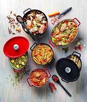 pyrex puodai - Pyrex SlowCook Round Cast Iron Casserole D28cm 6.3l Grey - 5 nuotrauka