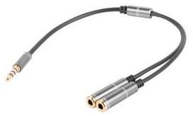 ps4 cable - Natec Cable Jack 3.5 to Jack 3.5 x2 Black 0.2m - 1 nuotrauka
