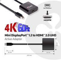 mini hdmi adapteris - Club 3D Mini DisplayPort1.2 - HDMI 2.0 UHD Active Adapter Black - 3 nuotrauka