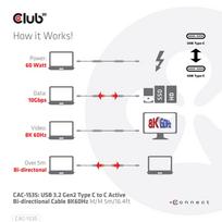 usb c 10gbps laidas - CLUB 3D CAC-1535 - 8 nuotrauka