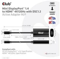 mini hdmi adapteris - Club 3D Adapteris MiniDisplayPort> HDMI 2.1 HDR 4K120Hz  - 4 nuotrauka
