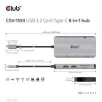 hdmi type c laidas - Club 3D USB-C - 2 x USB/USB-C/RJ-45/SD/MicroSD/2 x HDMI - 3 nuotrauka