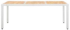 lauko baldu komplektas 9 vietu - Lauko baldų komplektas VLX 9 Piece Outdoor Dining Set Poly Rattan, baltas/juodas, 8 vietų - 3 nuotrauka
