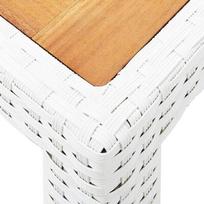 lauko baldu komplektas 9 vietu - Lauko baldų komplektas VLX 9 Piece Outdoor Dining Set Poly Rattan, baltas/juodas, 8 vietų - 5 nuotrauka