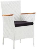 lauko baldu komplektas 9 vietu - Lauko baldų komplektas VLX 9 Piece Outdoor Dining Set Poly Rattan, baltas/juodas, 8 vietų - 6 nuotrauka