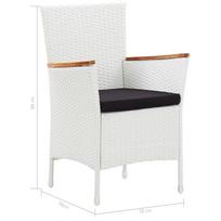 lauko baldu komplektas 9 vietu - Lauko baldų komplektas VLX 9 Piece Outdoor Dining Set Poly Rattan, baltas/juodas, 8 vietų - 13 nuotrauka