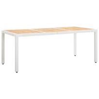 lauko baldu komplektas 9 vietu - Lauko baldų komplektas VLX 9 Piece Outdoor Dining Set Poly Rattan, baltas/juodas, 8 vietų - 14 nuotrauka